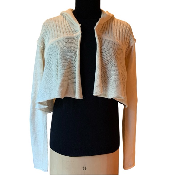 NWT Vintage Y2K Moth by Anthropologie Cropped Sweater Cardigan Cream Size Medium - Picture 7 of 9